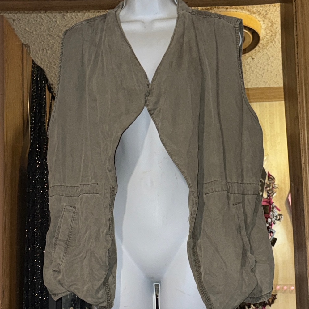 Vintage Max Jeans Waterfall Drape Open Front Vest !!!